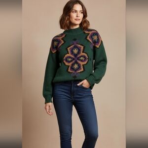 Vintage Venezia Hand-Knitted Abstract Sweater Size 18/20 80s- 90s‎ Y2K